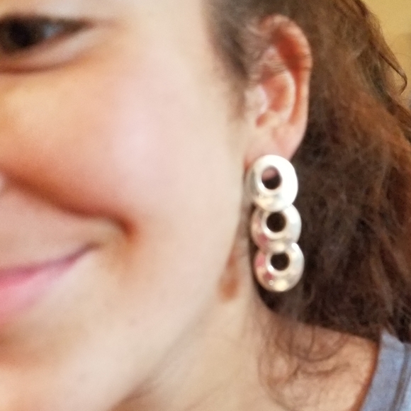 MayaMor Israel Geometric Sterling Silver Vintage Earring